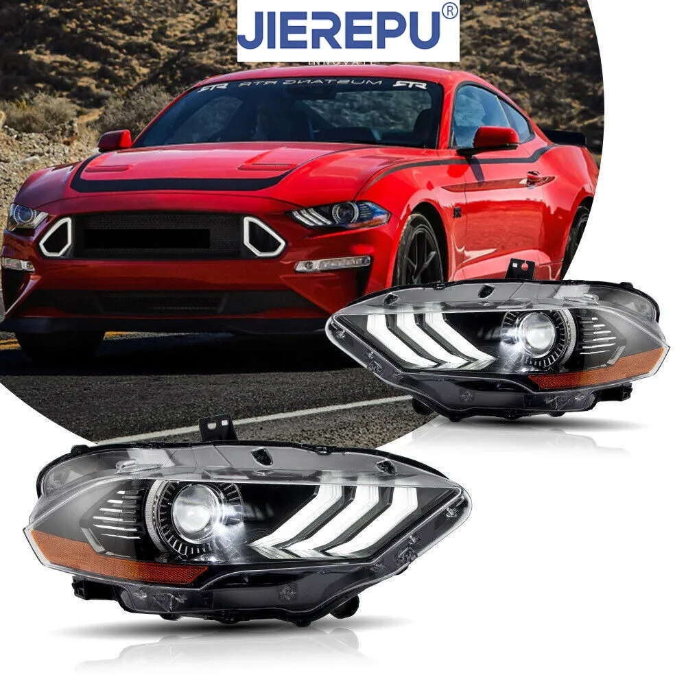

1Pair Turn Signal Vland FULL LED Headlights For Ford Mustang 2018-2022 Front Lamp W/Sequential