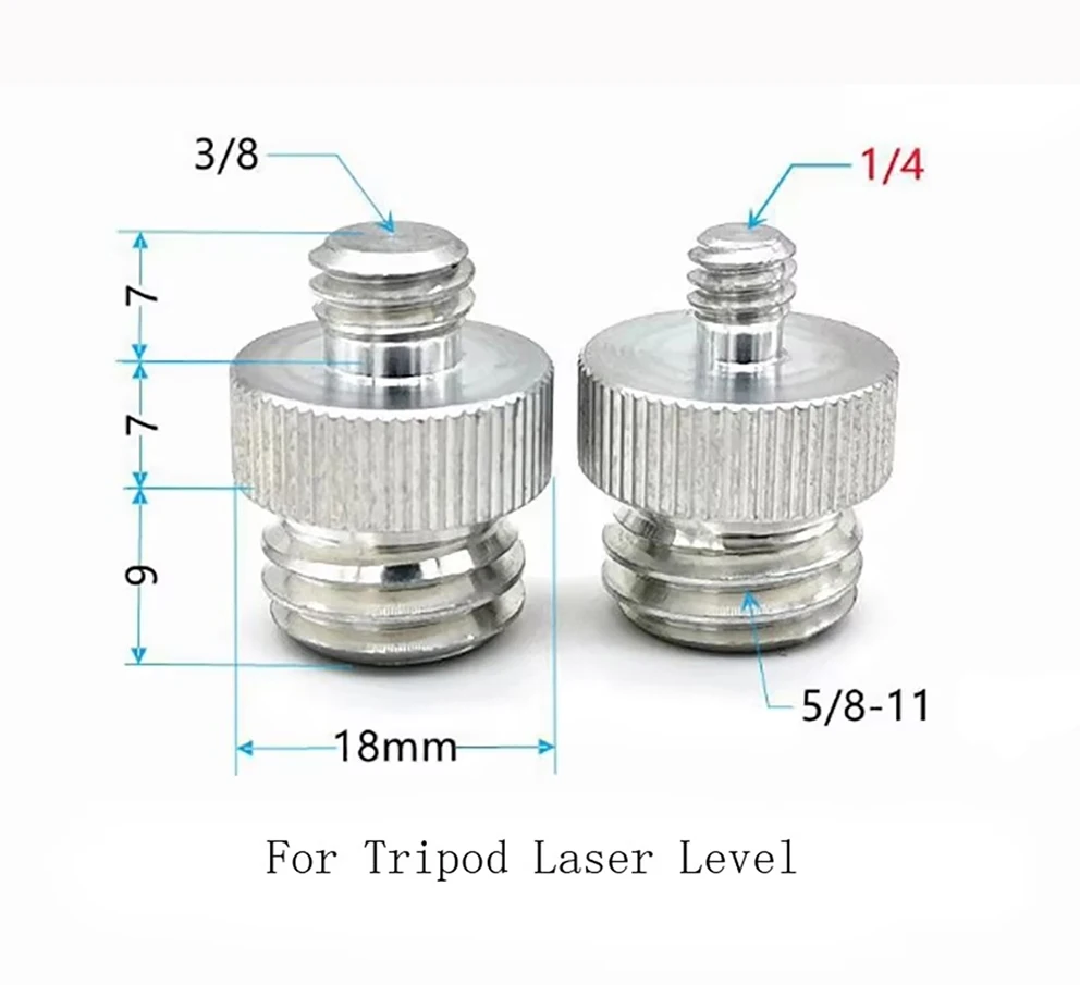 1/4 "-20 إلى 5/8"-11 محول برغي ملولب أو 3/8 "-16 إلى 5/8"-11 محول لمحول محول مستوى الليزر ثلاثي القوائم BOSCH 1/4 أو 3/8 إلى 5/8