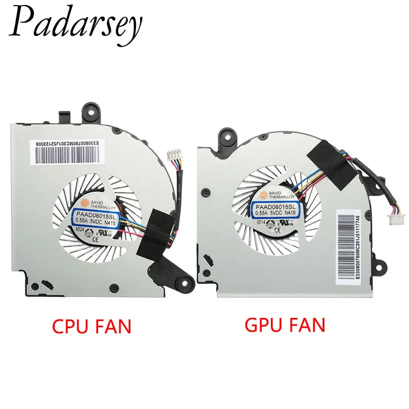 Padarsey Replacement Laptop CPU GPU Cooling Fan for MSI GF75 Thin 8RC 8RD 9SC 9SD 9SCXR 10SCSR 10SCXR Series Fan PAAD06015SL