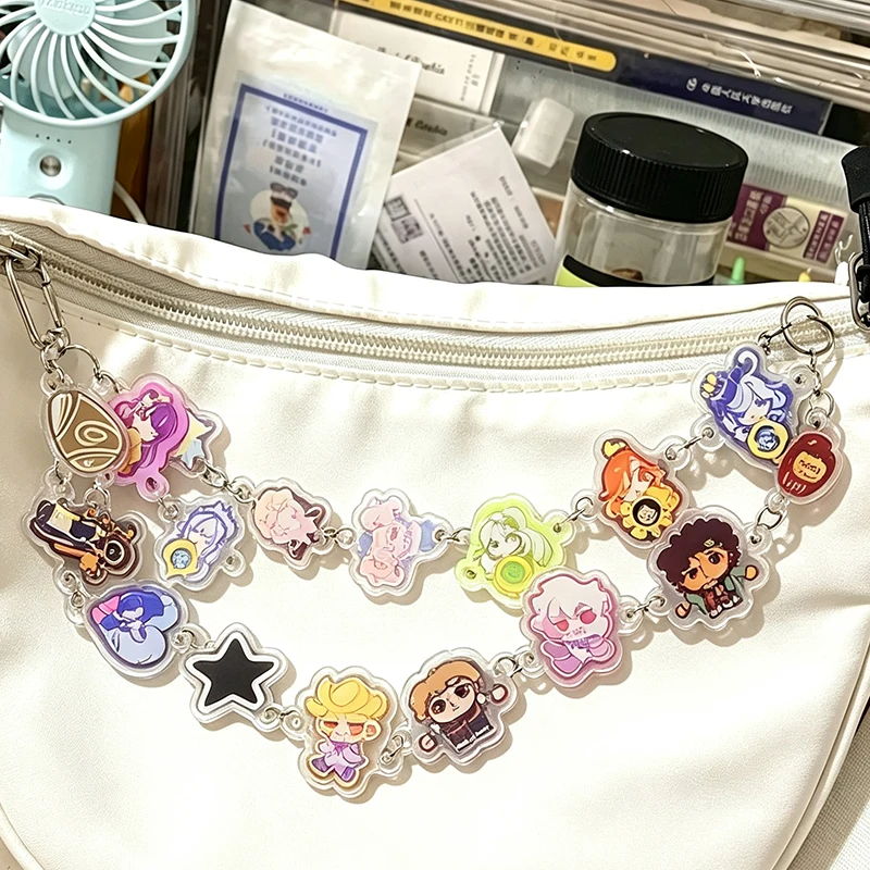 Print Holographic Personalized Cartoon Photo 6-10pcs Acrylic Keychain String Bag Charm Ins Custom Anime Cute Picture Keyring
