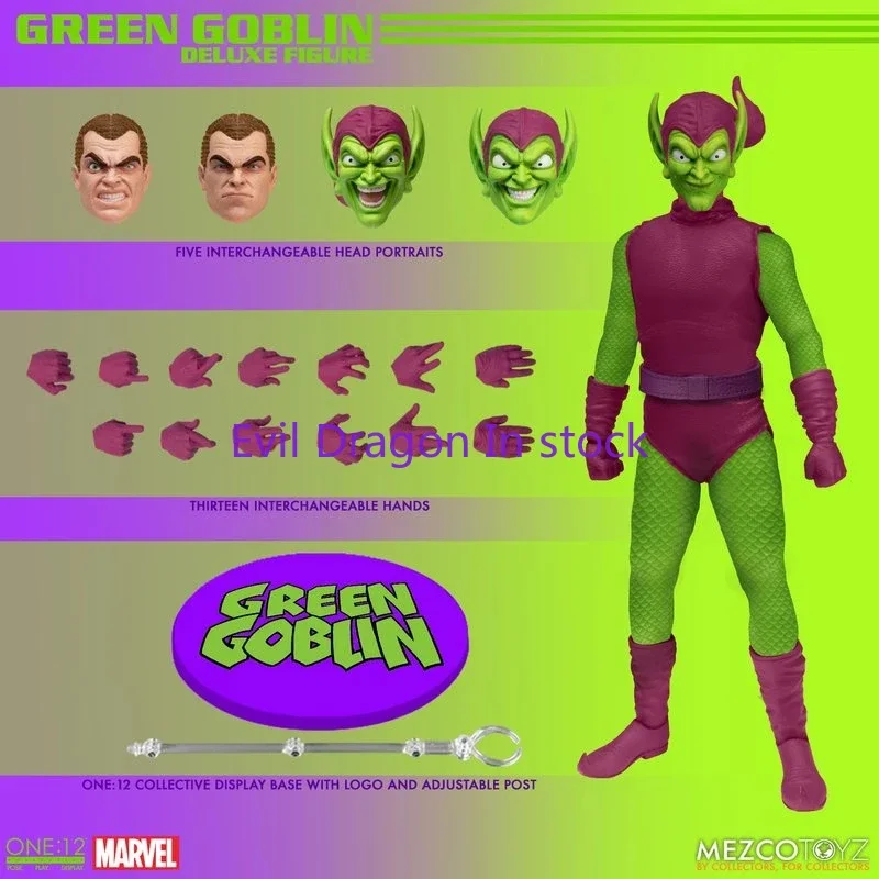 In Stock Ant Mezco Spider-Man Anti-Classic Green Goblin Deluxe Edition with Lights 6-inch Fabric Brand New Toy Collection Gift