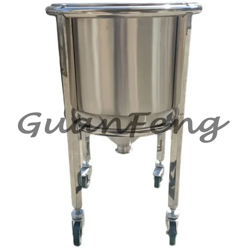 304 Stainless Steel Conical Hopper with Ball Valve Liquid Powder Feeding Hopper Customizable Support Bracket