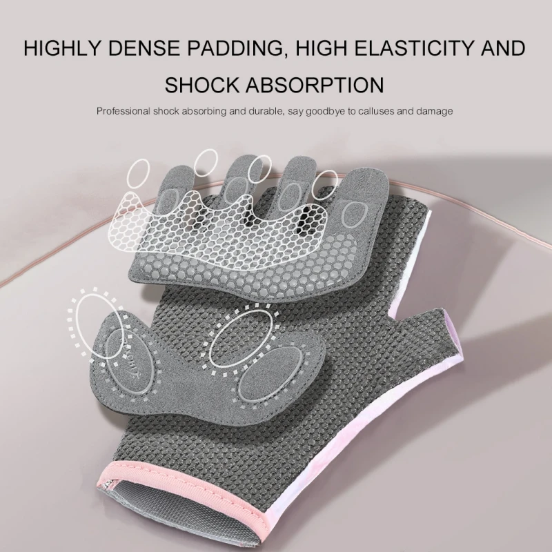 Half Finger Gloves Gym Fitness Anti-Slip Women Sports Exercise Cycling Gloves Female Breathable Fingerless Workout Gloves