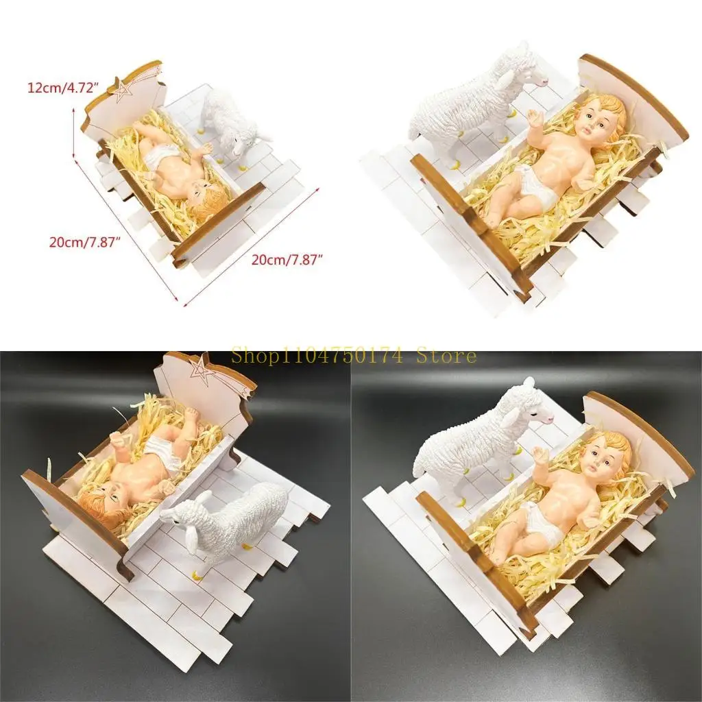 Nativity Scene Decoration LED Colored Light Decoration Desktop Church Decors top sale