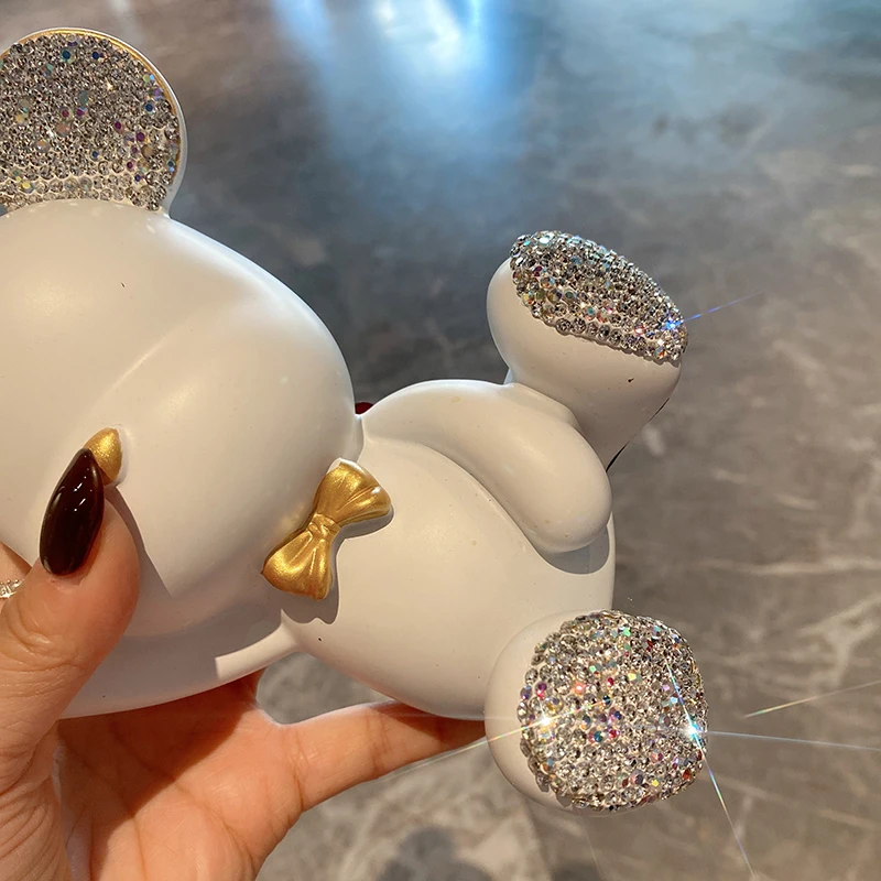 Поднос для сидения с бриллиантовым медведем, аксессуары для хранения, фигурка, держатель для ключей, украшение для стола, подарок, товары для дома