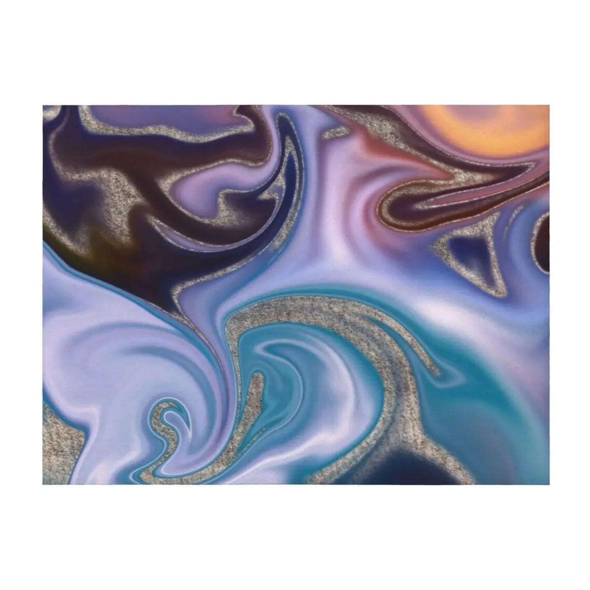 

Liquid Blue And Copper Faux Marble Texture Throw Blanket christmas decoration for sofa Luxury St Comforter Blankets