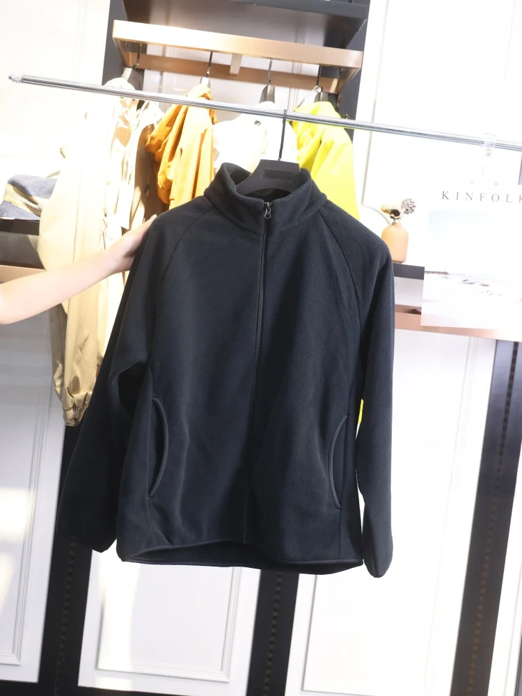 

Homesi 2025 Men's Faionable Simple Casual Warm Fce Stand Collar Jaet Polyester Fiber Long Sve Stand Fit Jaet