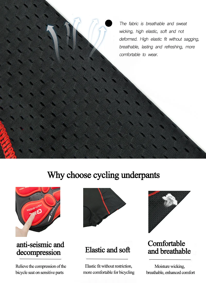 남성용 사이클링 5D 젤 패딩 자전거 반바지 통기성 속 - Padded Cycling Shorts 5D Gel 리뷰 및 가격