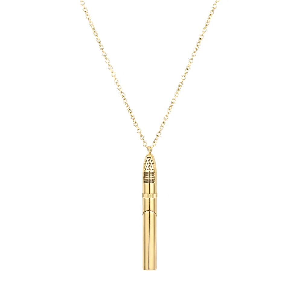 Modische Edelstahl-Duftanhänger Gedenk-Parfümflasche Ätherisches Öl Duftdiffusor-Halskette Schmuck – Detail 15