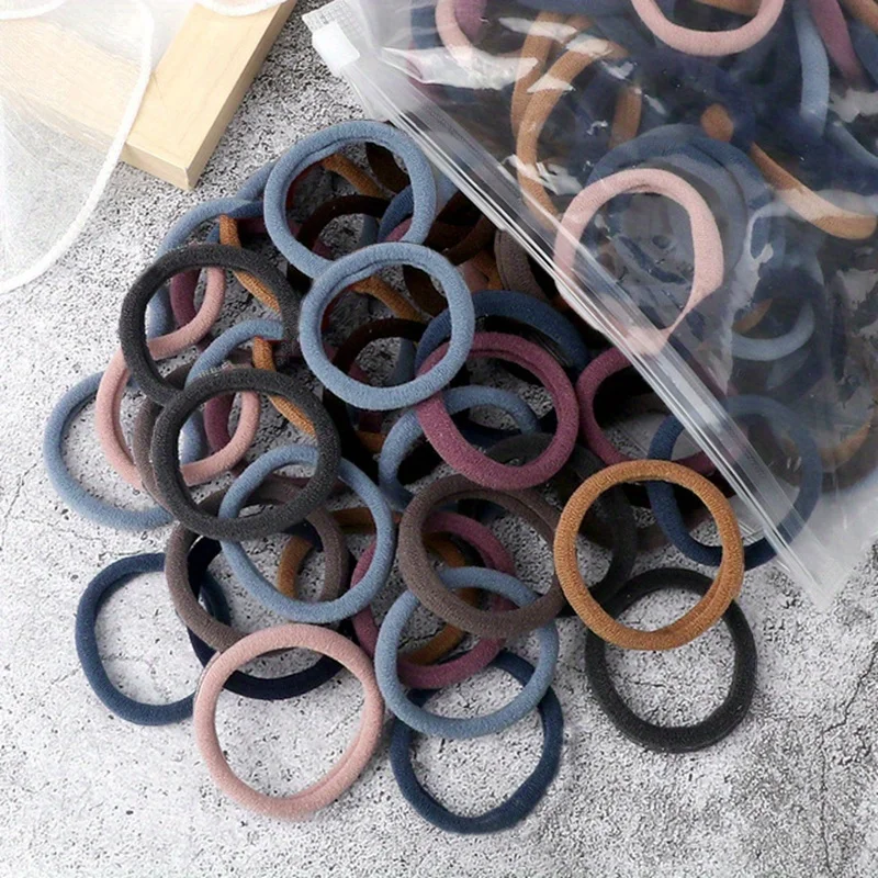 50 teile/satz Frauen Grundlegende Haar Bands 1,57 zoll Einfache Feste Farben Elastische Stirnband Haar Seile Krawatten Haar Zubehör Pferdeschwanz halter