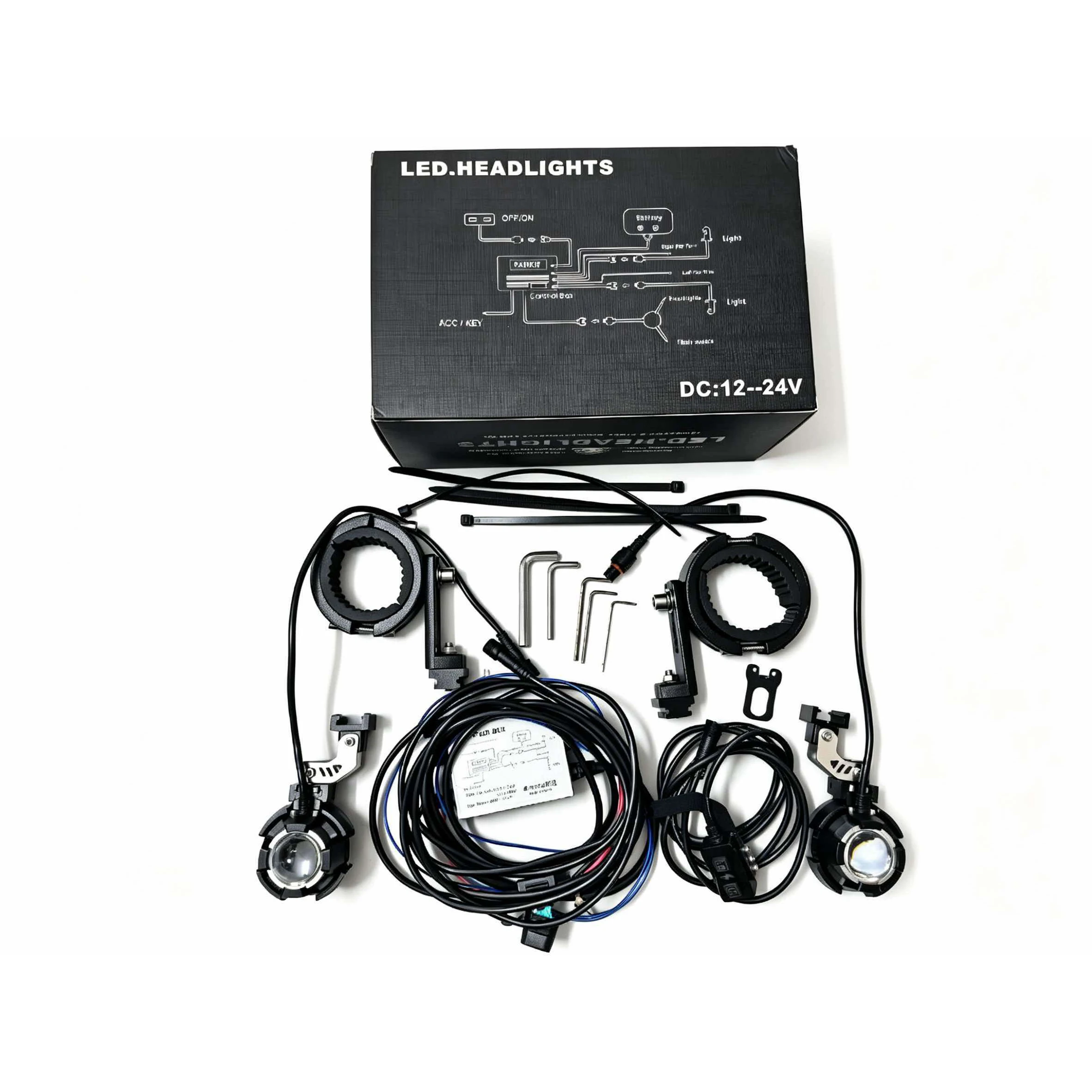 Driving Light for CFMOTO 250SR 450SR 500SR 675SR 750SR, 120W, 360° Adjustable Quick Dismountable Anti-Fog Lights, Strobe Lights.