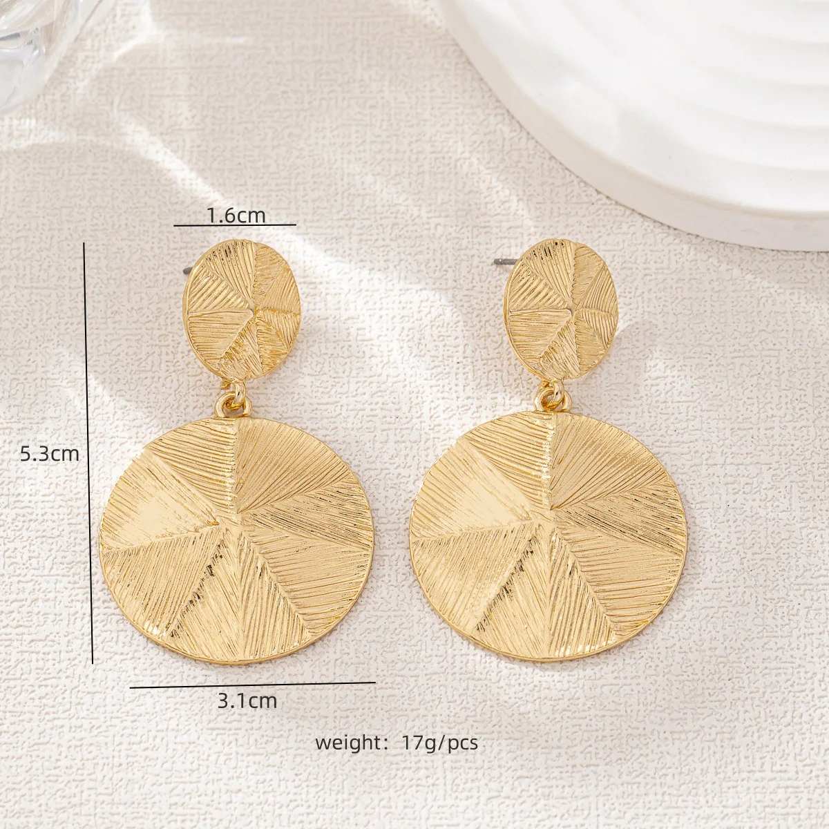 Earrings For Women Exaggerated Brushed Three-dimensional Retro Alloy Ear Accessories Holiday Party Gift Fashion Jewelry CE189