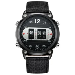 Men Big Brand Designer Watches Black Students Fashion Casual Nylon Band Unique Tires Cool Design Date Quartz Watch Montre Homme