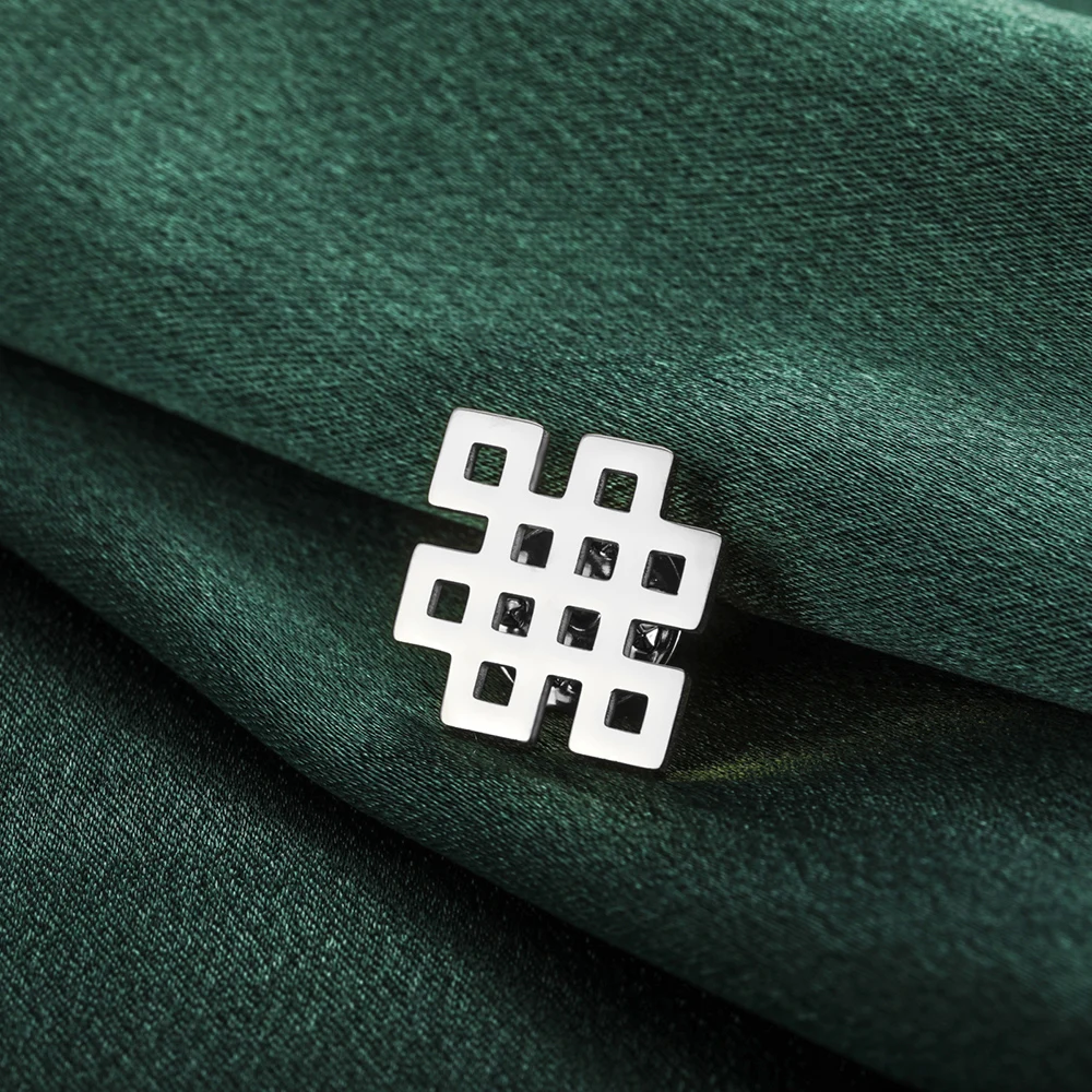 Dawapara Vintage Endless Knot Symbol Broschen Viel Glück Chinesischer Knoten Brosche Anstecknadel Edelstahl Zubehör – Detail 16