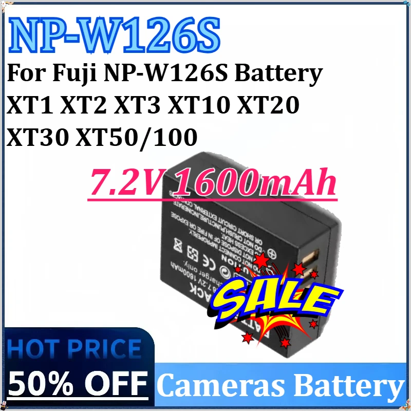 

New NP-W126S 7.2V 1600mAh High Quality Battery for Fuji NP-W126S Battery XT1 XT2 XT3 XT10 XT20 XT30 XT50/100 Cameras Battery