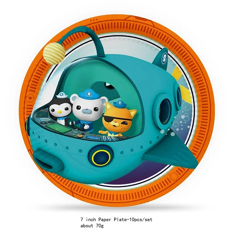 Disney cartoon The Octonauts DIY disposable Paper cup tray  tablecloth tissueHappy Birthday Baby Shower Party Supplie Decoration