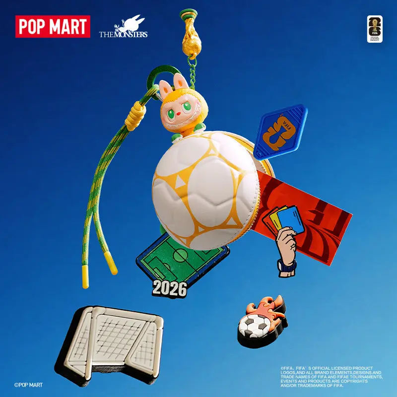 POP MART THE MONSTERS X FIFA Series Mini Football Bag Blind Box Collectible Bag Charm Pendant For Toy Collectors Trendy Lovers
