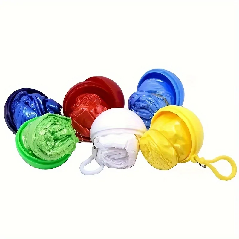 1/3pcs Disposable Emergency Raincoat Fol dable Keychain Rain Poncho In A Ball For Traveling Hiking Fishing Camping Outdoor Sport