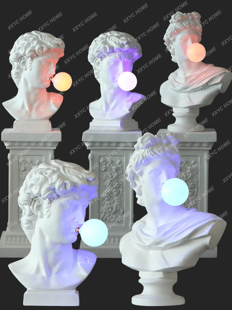 Avatar Plaster Statue Creative Artwork Bubble Light Music Dining Bar Bar Decoration Sculptured Ornaments desk decoration