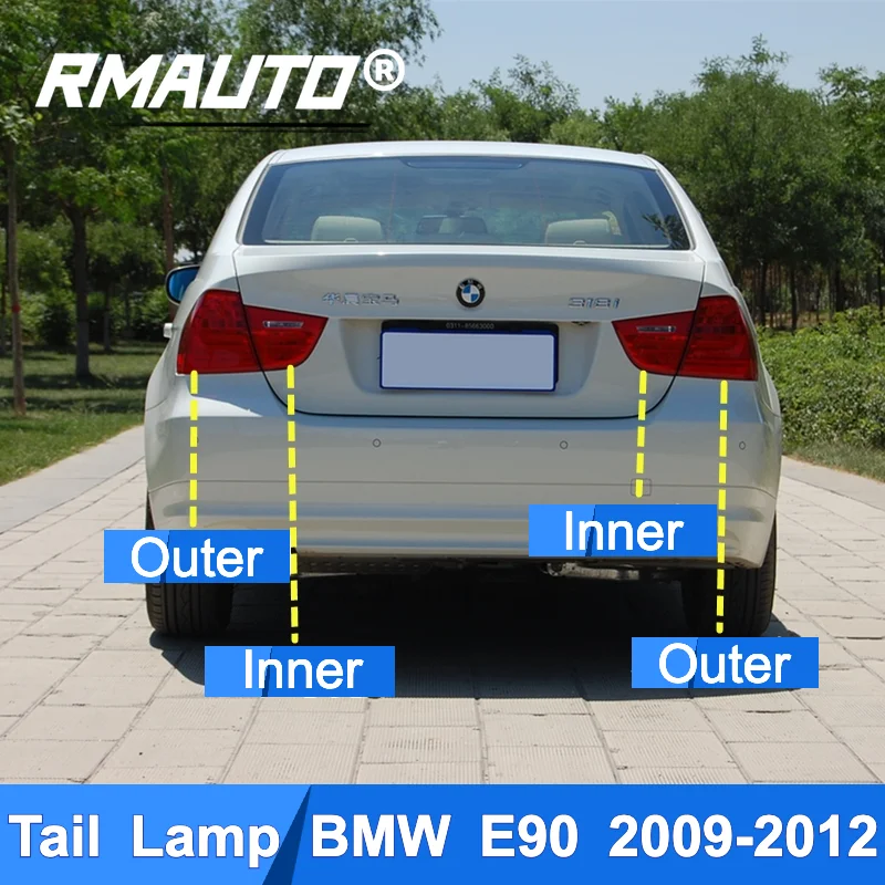 RMAUTO LED Car Tail Light Assembly Tail Lamp Rear Lamp Brake Light Fog Turn Signal For BMW E90 3 Series 2005-2008 2009-2012