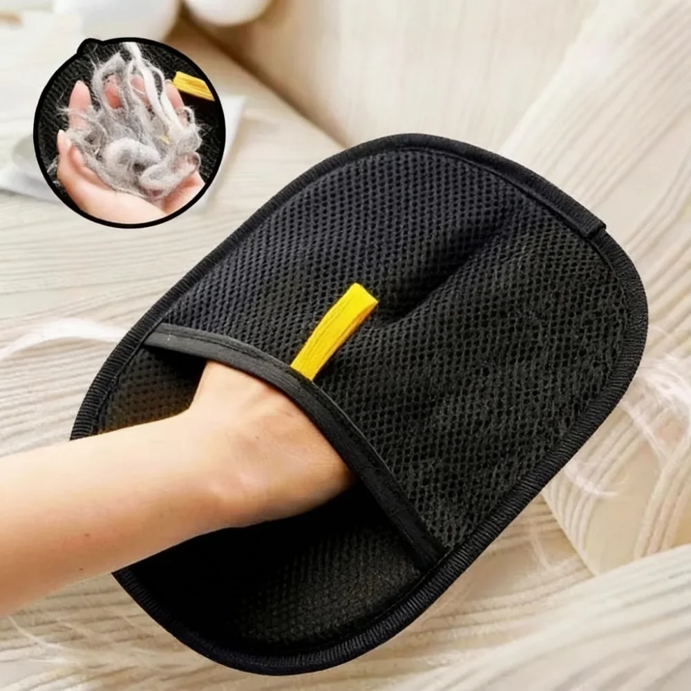 Reusable Double-Sided Pet Hair Removal Gloves Static Grooming Gloves Efficiently Removes Pet Fur from Carpets Furniture Clothing