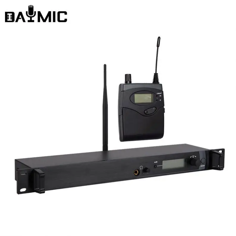 Pro UHF Stereo Wireless In Ear Audio Monitor System Selectable Frequency For Stage Studio