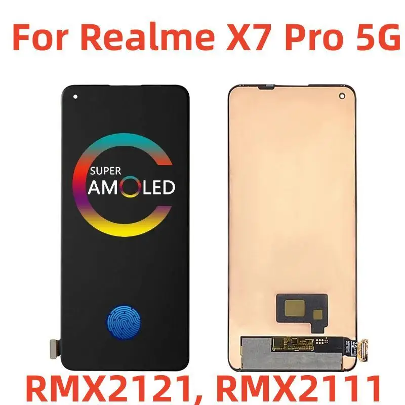 Original AMOLED For OPPO Realme X7 Pro X7Pro 5G RMX2121, RMX2111 Lcd Display Touch Screen Digitizer Assembly Repair Replacement