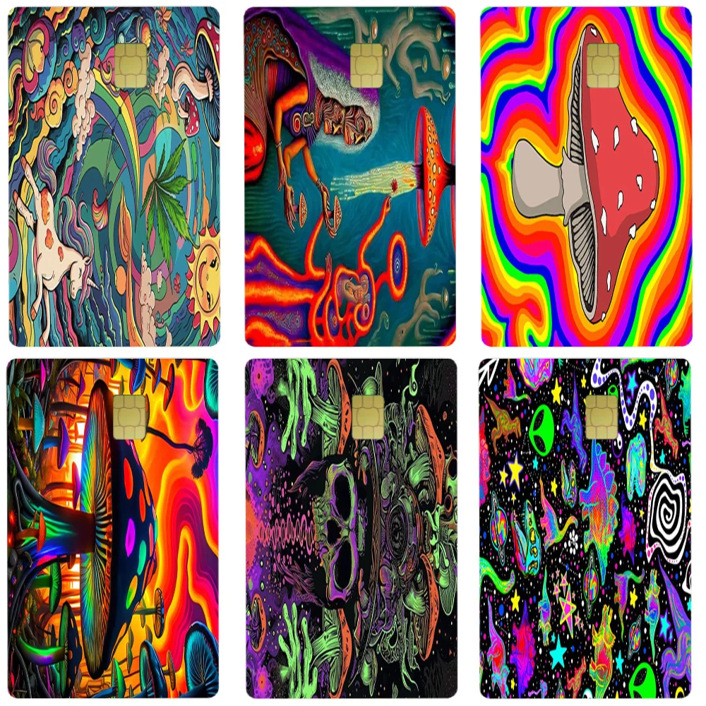 

Trippy Wonderland Anmie Sticker Film Skin Cover For Credit Card Debit Bank Card Front