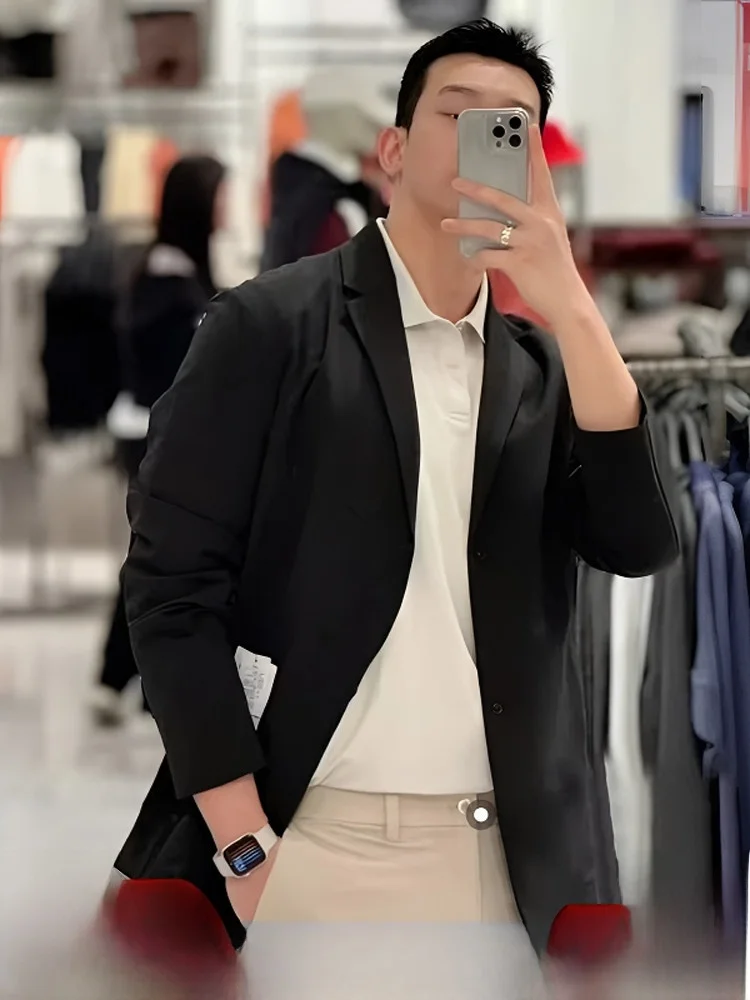 

Leavo Johnson Premium Men's Lightweight 3D Tailored Spring Summer Suit Elastic Glued Casual Jacket Fashion Urban Style