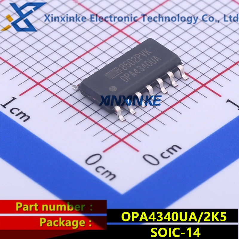 10PCS OPA4340UA/2K5 OPA4340UA SOIC-14 Operational Amplifiers ICs Op Amps Single-Supply Rail-to-Rail Brand New Original