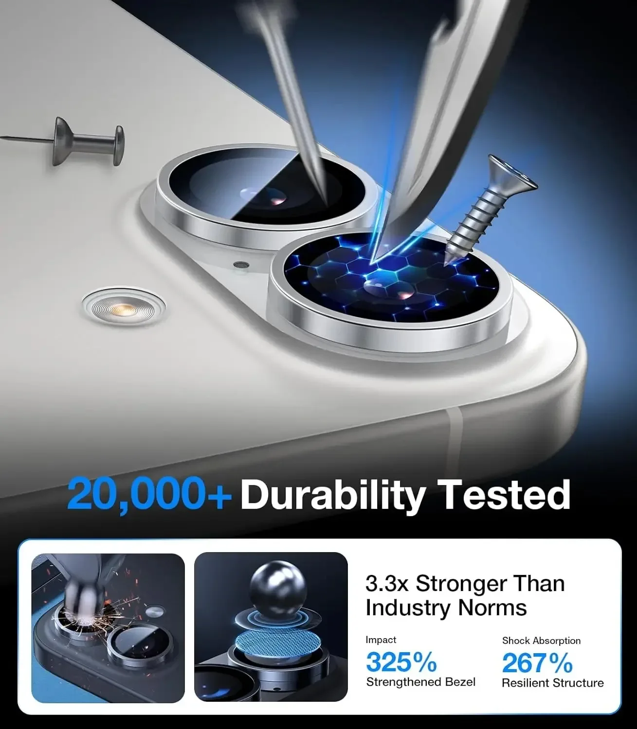 2-3 قطع للكاميرا الخلفية آيفون 17 طبقة حماية من الزجاج المقسى الألوان الأصلية - أسود فضي فاتح أرجواني أزرق أخضر #3