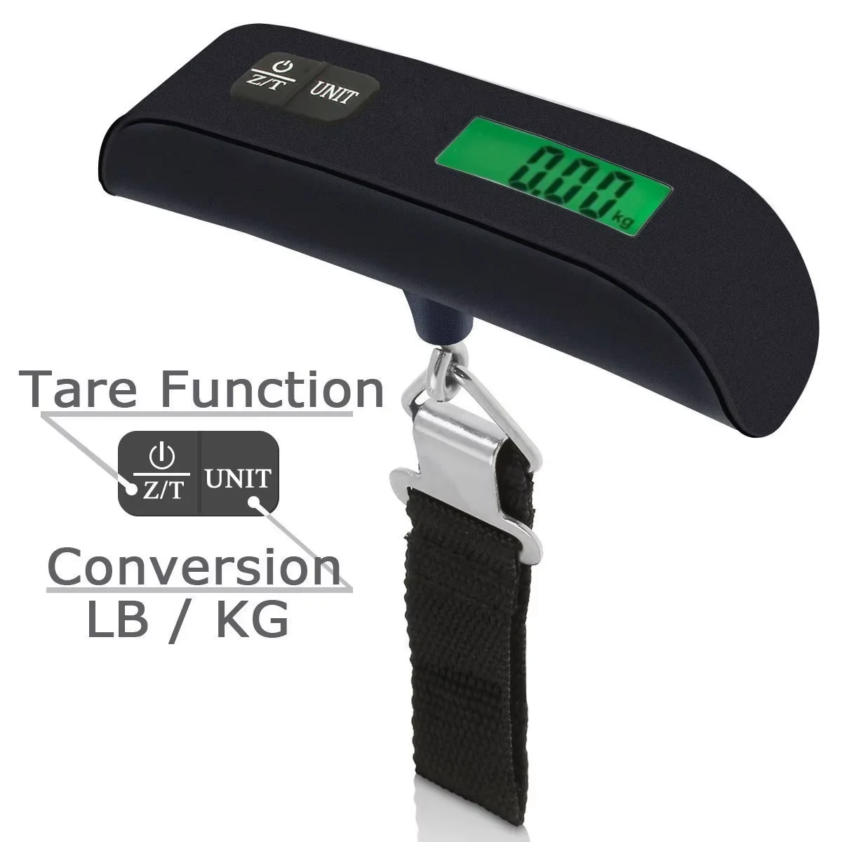 Portable Electronic Hanging Luggage Scale with LCD Display, 110lb/50kg Capacity–Ideal for Suitcase, Baggage and Travel Weighting