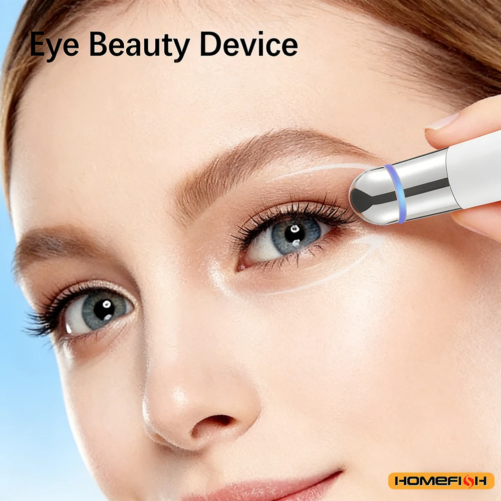 3-in-1 Eye Massager for Brightening & Wrinkle Reduction, Blue Light Therapy & Constant Heat Compress for Dark Circles Puffiness