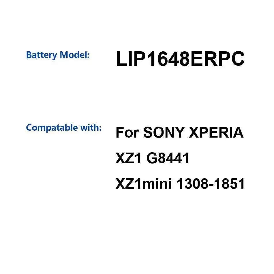 

Mobile Phone Battery High-Efficiency Long-Lasting Performance 2700Mah LIP1648ERPC For Sony Xperia XZ1 G8441 Xz1mini 1308-1851