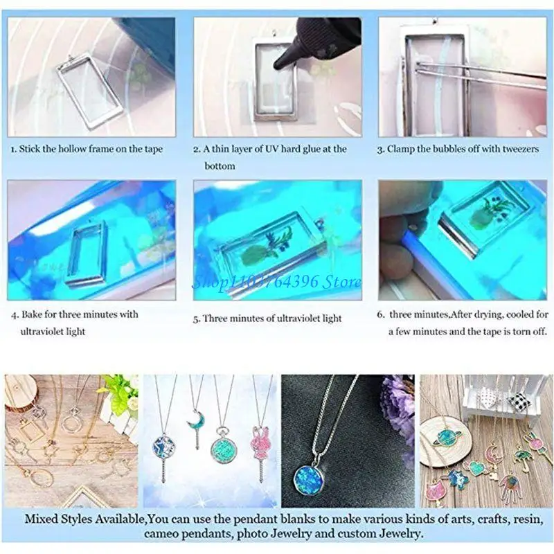 10x صواني الإطار الحافة لتقوم بها بنفسك الذهب والفضة والبرونز اللون قلادة مستديرة فارغة لث/لو