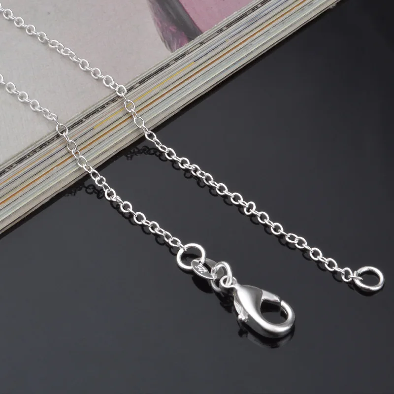 Wholesale 925 Sterling Silver 5 Pieces/Lot 16/18/20/22/24/inch 1.mm O-Chain Necklace For Men Women Fashion Jewelry