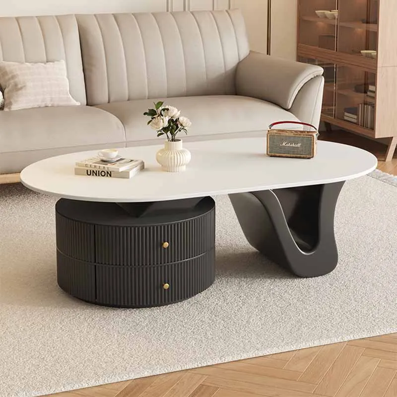 

Nordic Design Coffee Table Simple Oval Minimalist Hotel Floor Coffee Table Center Modern Low Tavolino Da Salotto Home Furniture