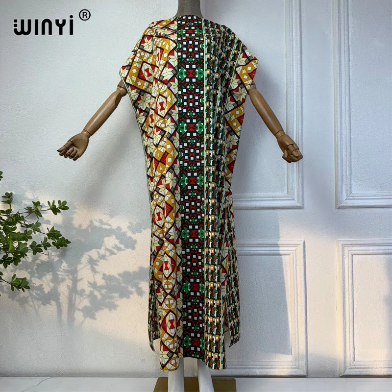 

WINYI high quality print Africa dress Dubai Muslim Dashiki Caftan holiday Design fashion evening dress party abayas for women