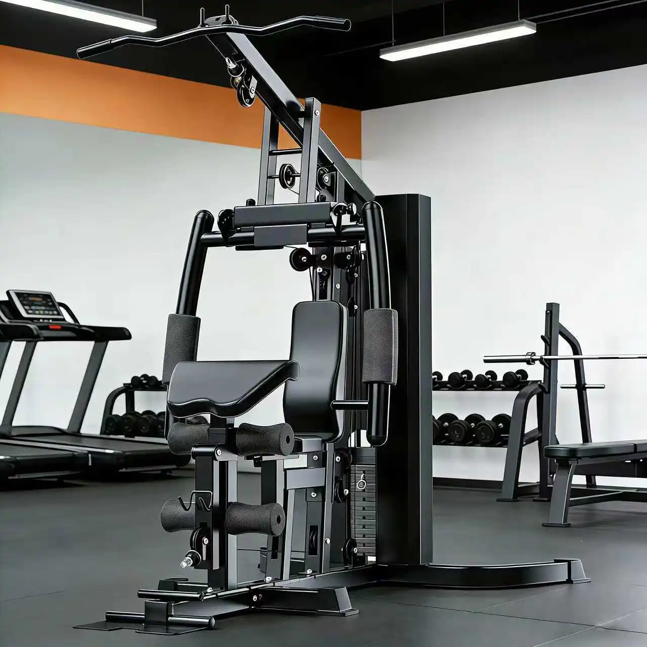 

All-In-One Gym Equipment Workout Station with Weight Stack Pulley System Multi-Function Exercise Gear