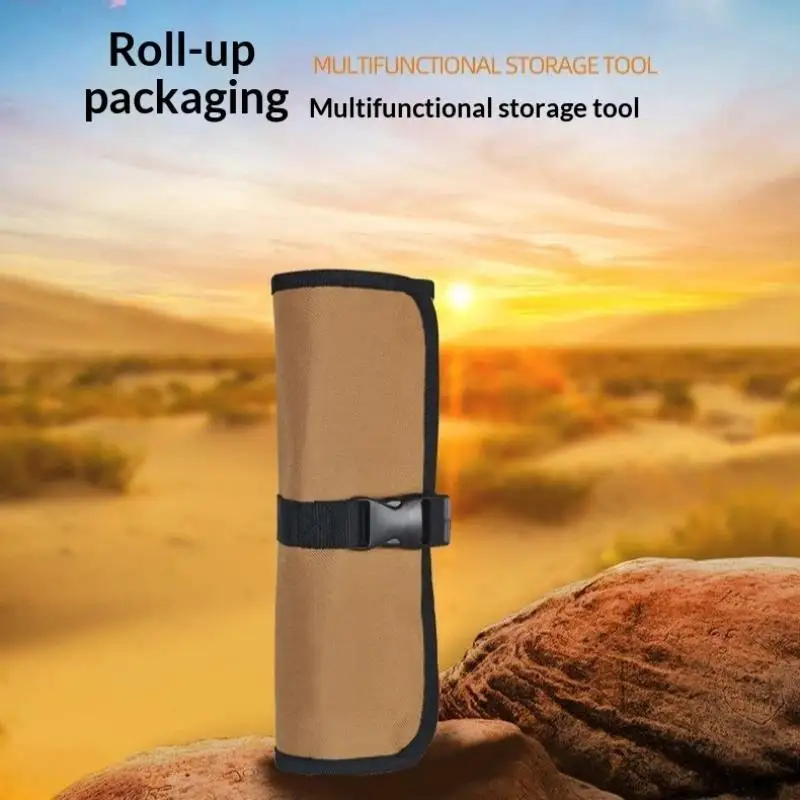 Oxford Cloth Roll Portable Pouch Bag Wrench Tool Foldable Spanner Hammer Camping Pocket Tool Storage Bag Toolkit 1PC