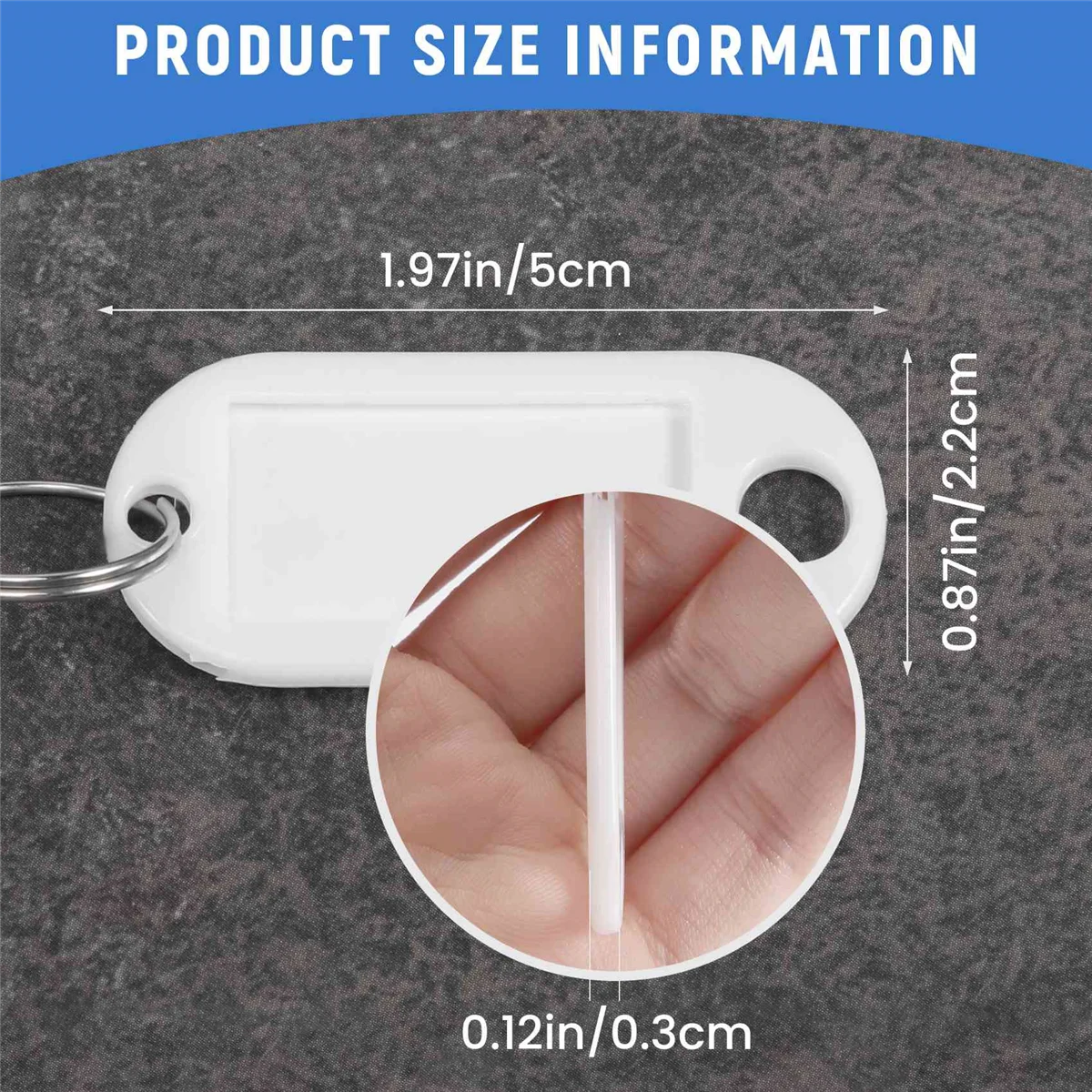 white portable plastic key fob key tag ID labels 20 pieces