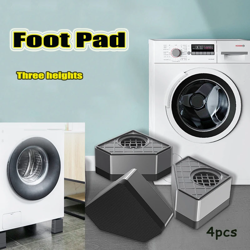 BEISHI 4PCS Anti-Slip Washing Machine Foot Pad Anti Vibration heightened Furniture Legs Mat Noise-reducing universal foot Base