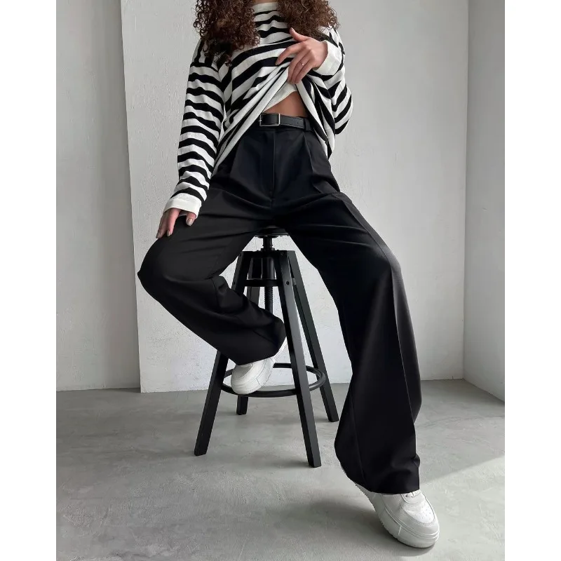 Suit pants 2026 spring and summer new women's casual temperament commuting loose straight trousers suit pants