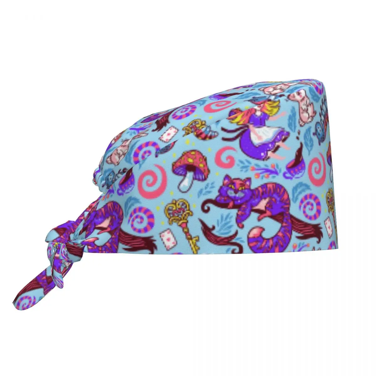 

Custom Alice In Wonderland Working Hat Women Men Cheshire Cat Surgical Hat Scrub Nursing Doctor Surgeon Cap for Dentist
