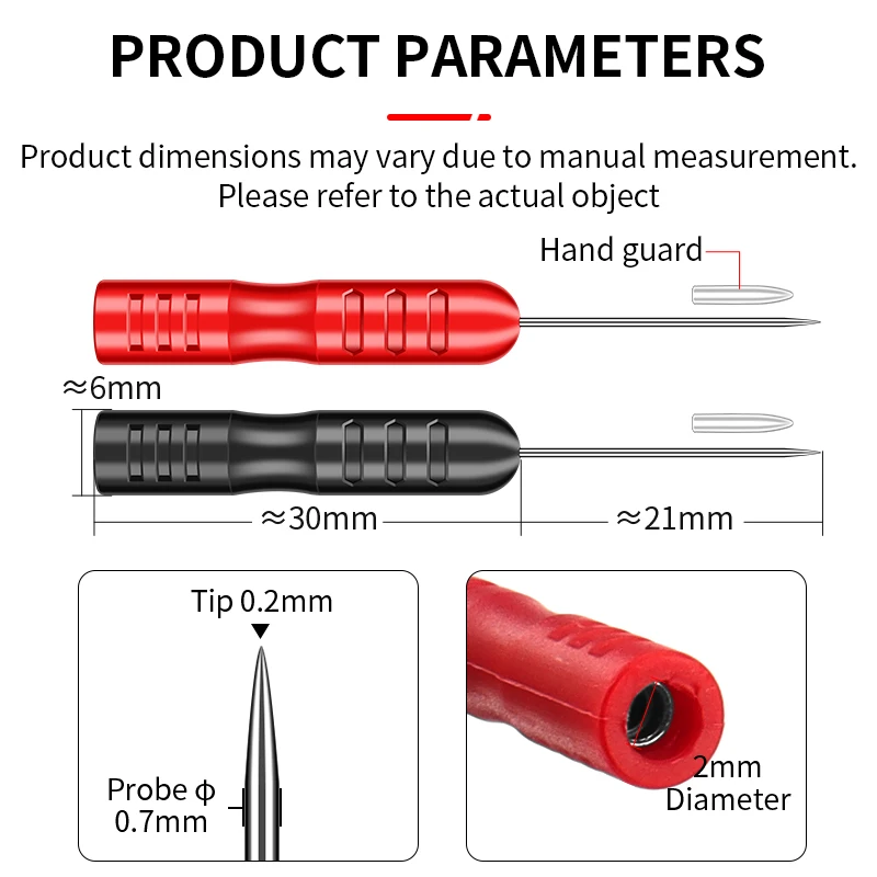 LUXIANZI 0.7mm 10V Multimeter Test Lead Extention Diagnostic Tools Universal Back Piercing Probes Needle Tip For Multimeter Pens