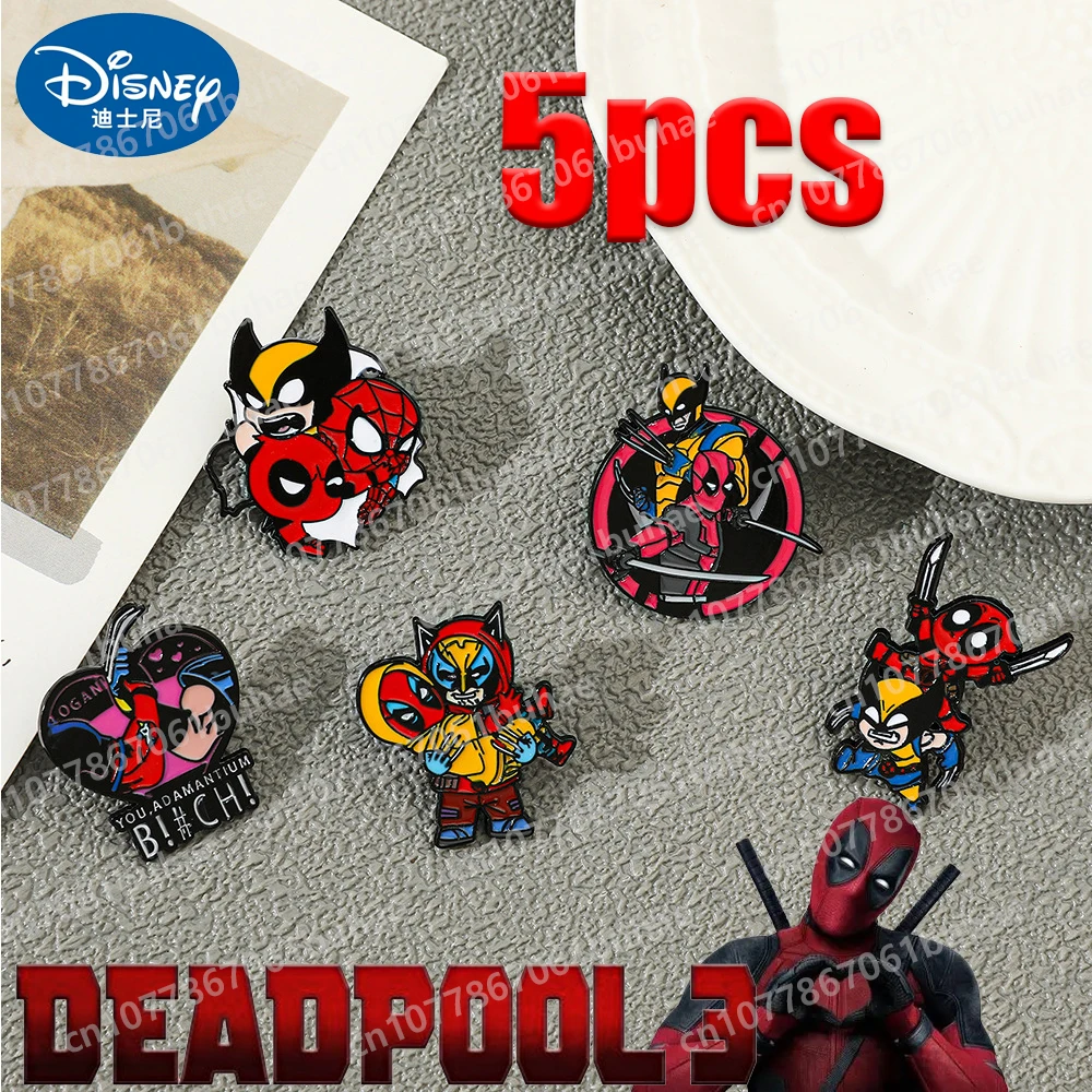 

5pcs Deadpool&Wolverine Brooch Enamel Pin Lapel Pins Gift Brooches Badges Brooch for Clothes Jewelry Backpack Accessories