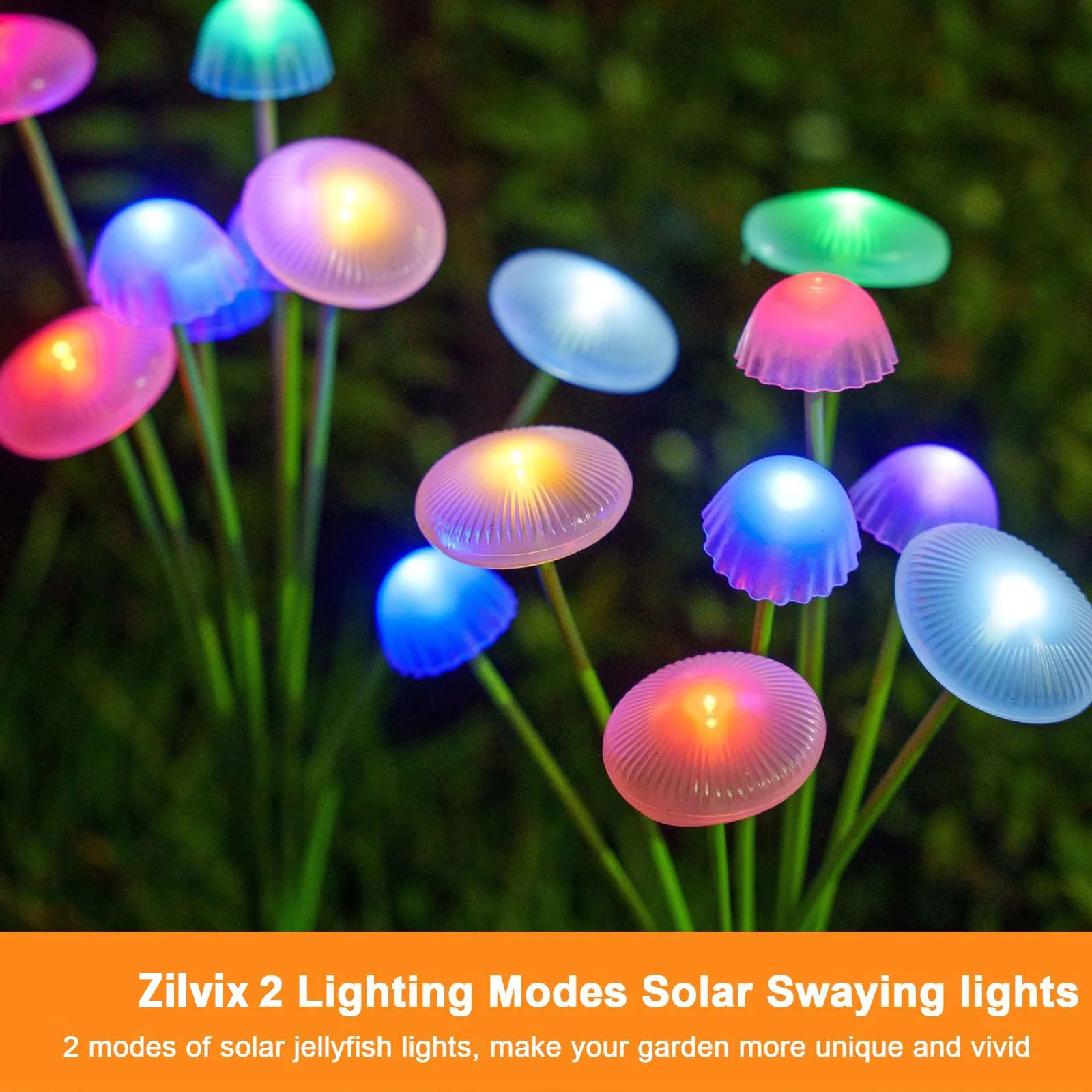 أضواء LED الشمسية في الهواء الطلق وضع مزدوج قنديل البحر الفطر أضواء الحديقة ديكور مقاوم للماء ساحة فناء مسار لتزيين الحديقة