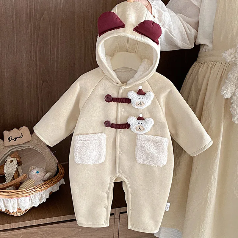 IYEAL طفل عيد الميلاد ملابس الشتاء الوليد الفتيان والفتيات الصوف بذلة البدر الذكرى رومبير السنة الجديدة بذلة