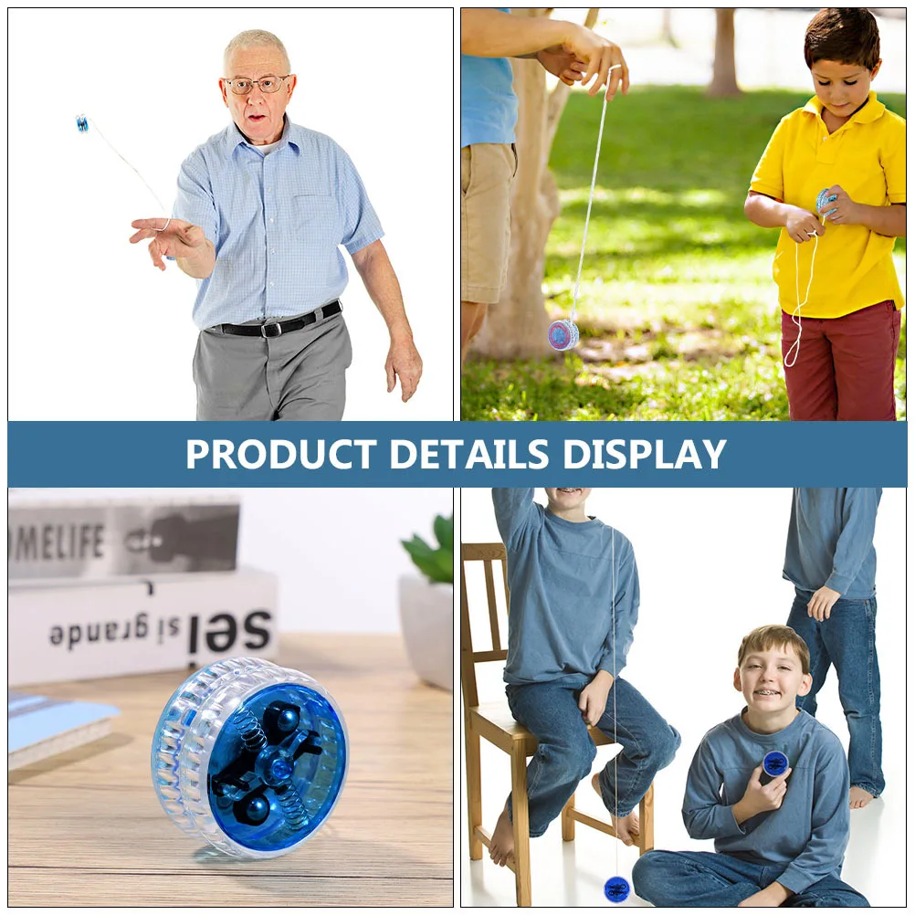 2 قطعة LED مضيئة Yoyos وامض استجابة يو يو كرات خفيفة الوزن المحمولة متعة التحدي مصباح ليد Yoyos استجابة ألعاب كروية