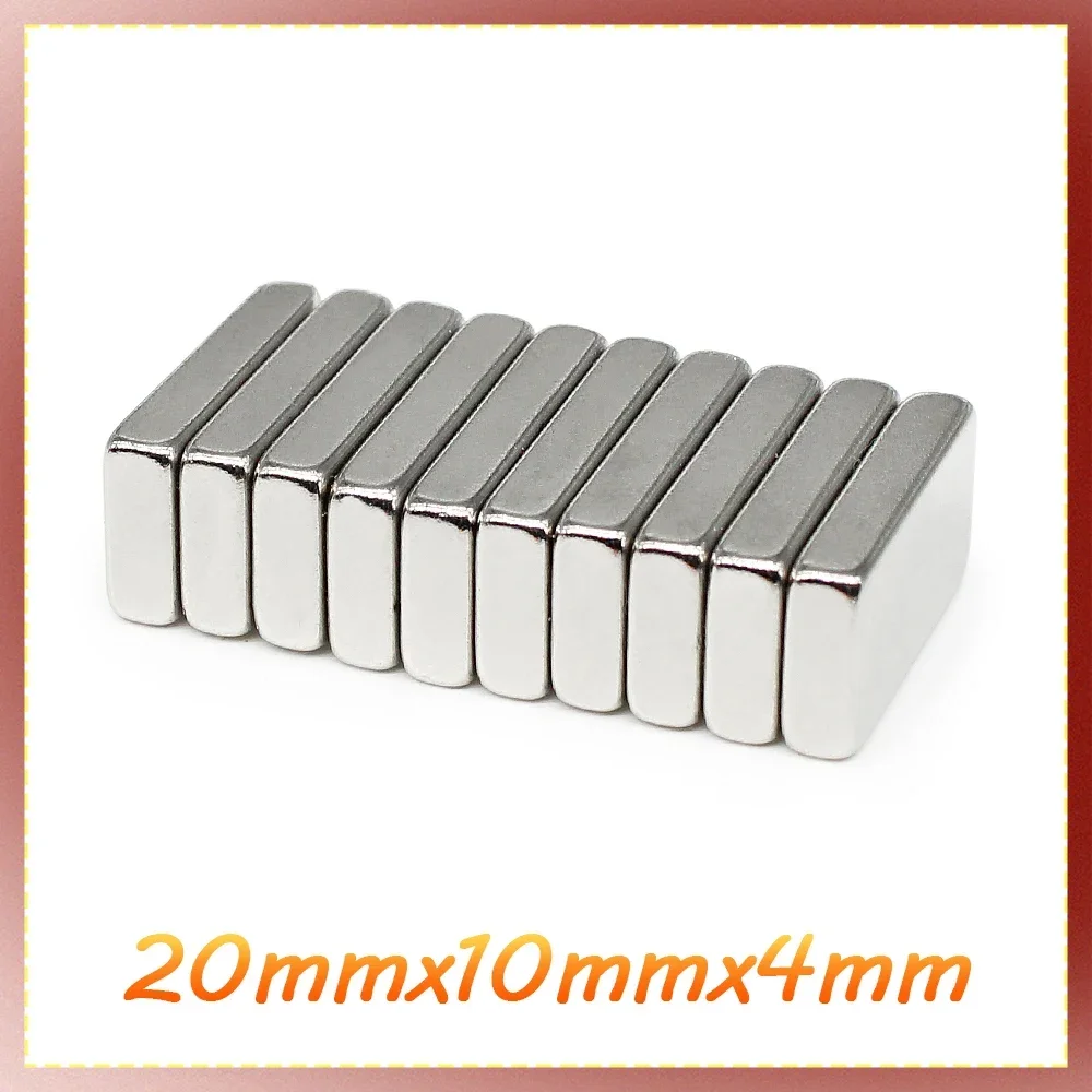 2/5/10/20/30/50/100PCS 20x10x4 mm Quadrate Rare Earth Neodymium Magnet 20x10x4mm Block Strong Powerful Magnets Sheet 20*10*4 N35